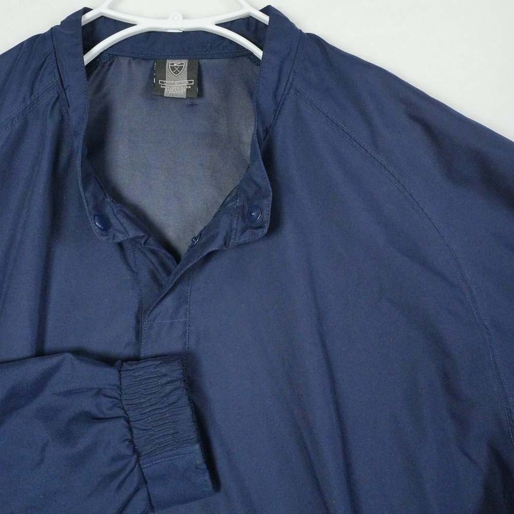 Vtg Nike Men's Navy Blue Golf Pullover Windbreaker Jacket‎ Quarter Button Large